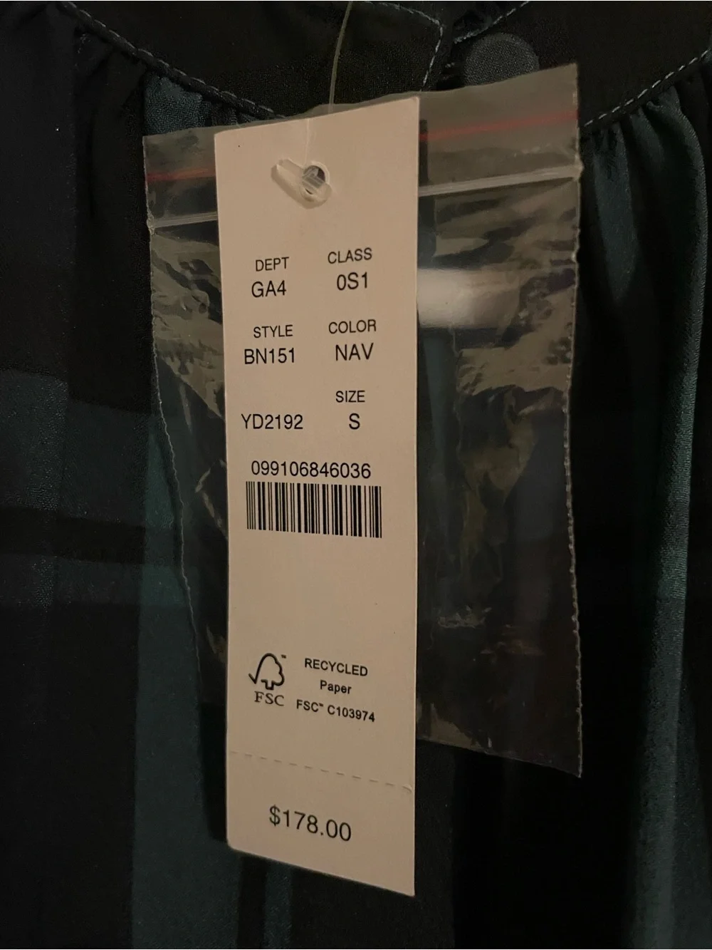 J Crew Green Black Tartan Plaid Ruffle Puff Sleeve Dress Size Small NWT